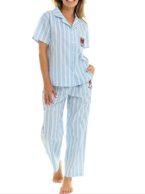 KEITH HARING COTTON TWO PIECE PAJAMA SET SHORT SLEEVES PANTS LARGE NEW